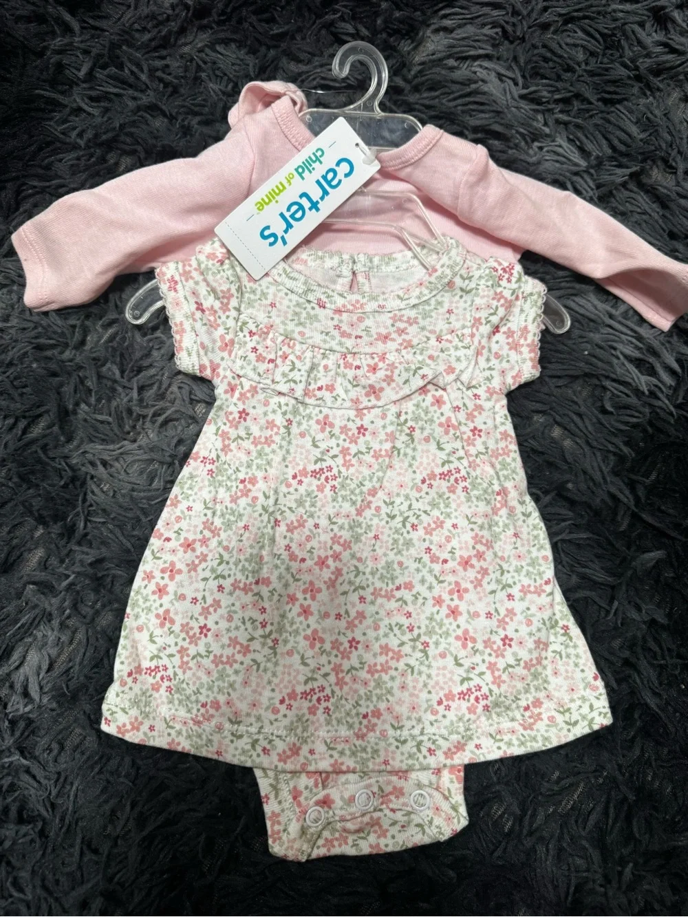 Carter's Pink Floral Dress Set with Headband